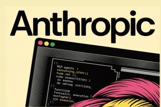 An artistic representation featuring programming code on a computer screen, highlighting the term 'Anthropic'.