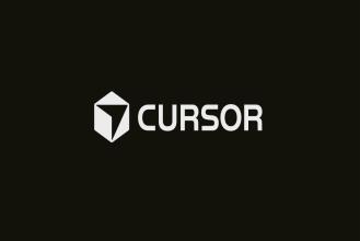 Logo of Cursor featuring a modern design with a three-dimensional shape and clean typography