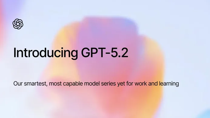 An announcement image introducing GPT-5.2, the latest model series designed for enhanced work and learning capabilities.