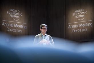 Speaker presenting at the World Economic Forum Annual Meeting in Davos 2025