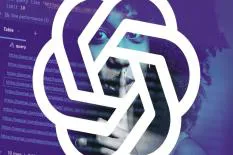 Conceptual image representing AI technology with a woman's face and a graphic overlay symbolizing data analysis.