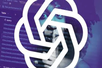 Conceptual image representing AI technology with a woman's face and a graphic overlay symbolizing data analysis.