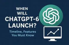 Announcement graphic for ChatGPT-6 launch, featuring a timeline and key features to know.